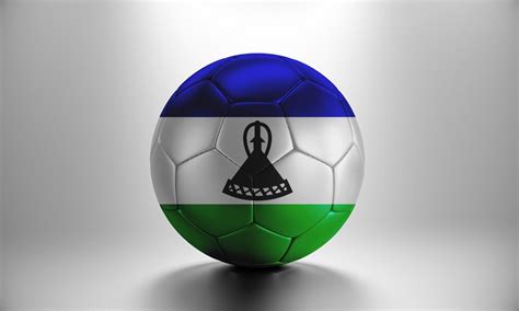 Premium Photo | 3d soccer ball with lesotho country flag. football ball ...