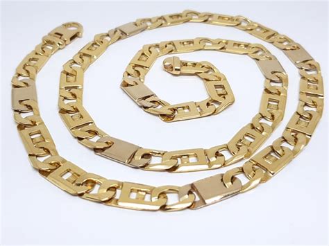 18 Karat Yellow White Gold Mens Chain Necklace At 1stdibs Mens 18