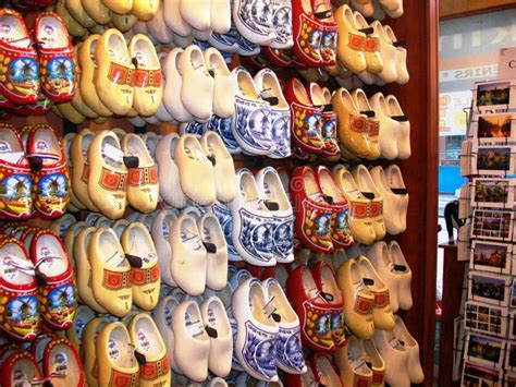 Traditional Dutch Clogs Wooden Shoes In One Of The Souvenir Gift