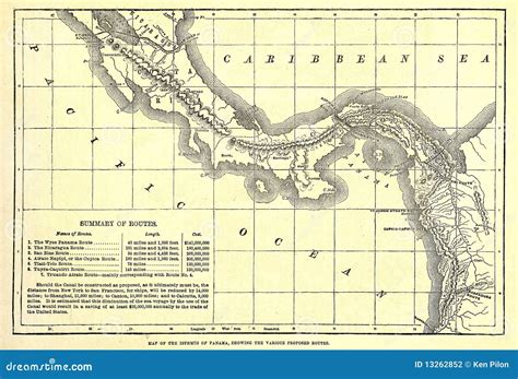 Early Map Of The Panama Canal. Stock Photography | CartoonDealer.com ...