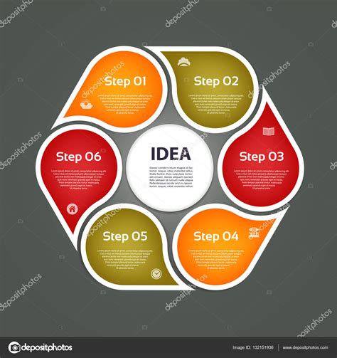 Circular Arrows For Infographics Chart Graph Diagram With 6 Steps Options Parts Vector