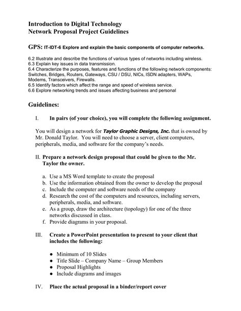 Network Design Proposal Template