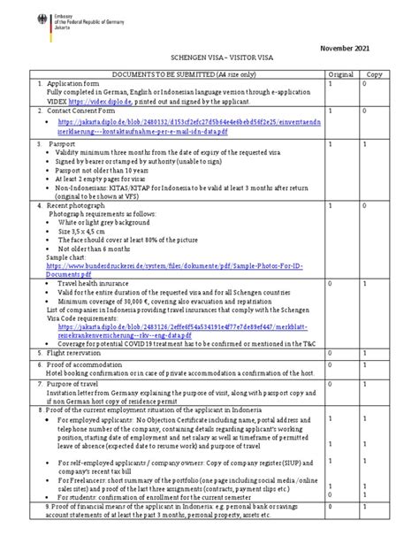 Checklist Visitor Data Pdf Travel Visa Passport