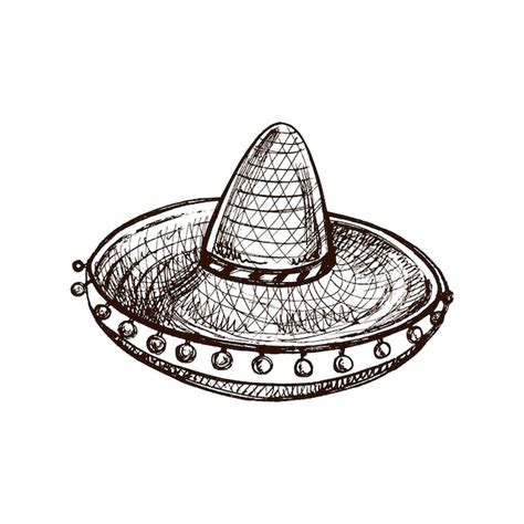 Premium Vector | Hand drawn sombrero sketch vintage drawing of hat