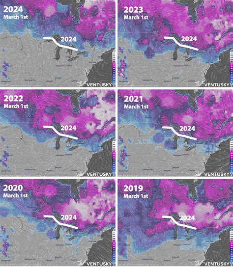 The extent of snow cover in North America is the lowest in recent years ...