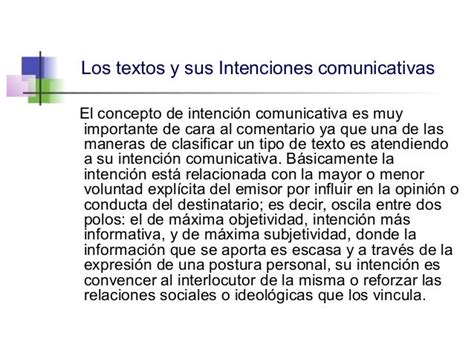 Los Textos Y Sus Intenciones Comunicativas