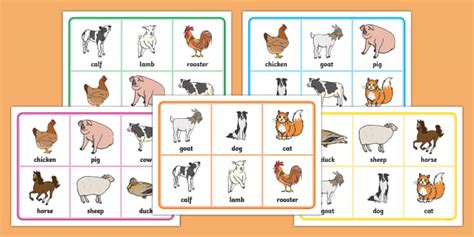 Chicken Bingo Cardsfarm Bingo Gamechicken Printable Bingo Cards