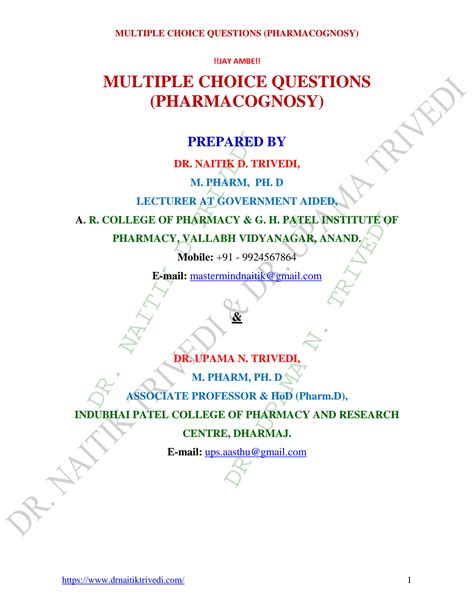 Solution Pharmacognosy Studypool