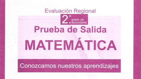 Prueba De Salida Matem Tica Do Secundaria Youtube