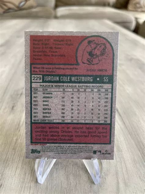 2024 TOPPS HERITAGE Jordan Westburg Recrue 229 Baltimore Orioles RC