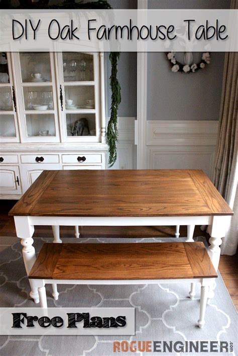 DIY Solid Oak Farmhouse Table | Free & Easy Plans