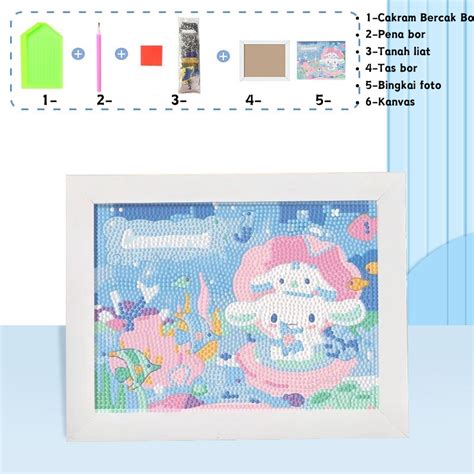 Jual Cinnamoroll Diy Diamond Painting Frame Sanrio Full Set Sticker Diy