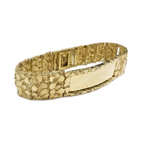 14 Karat Gold Nugget ID Bracelets For Sale At 1stDibs Gold Nugget