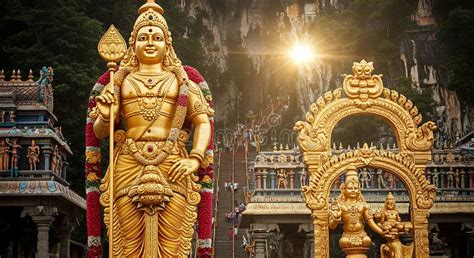 illustration  lord murugan hindu god  war  victory stock