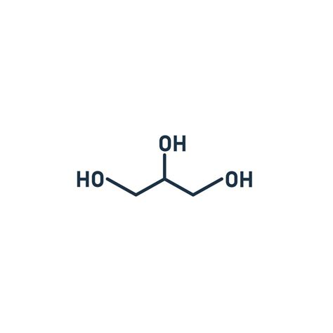 Molécula De Glicerol Fórmula Química De Glicerina Ingrediente De La Crema Vector 8045286