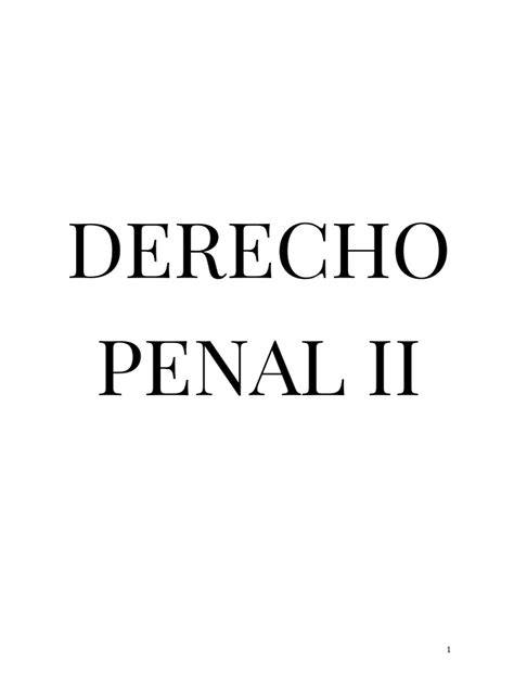 Derecho Penal Ii Pdf Derecho Penal Intención Derecho Penal