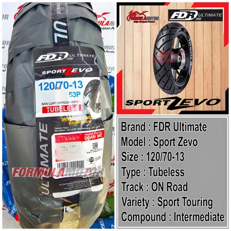 Jual 120 70 13 Ban FDR Sport Zevo Ultimate Ring 13 Tubeless Ban Depan