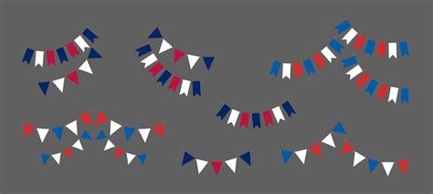 Premium Vector Set Pennants Party Flags In Three Colors Blue White