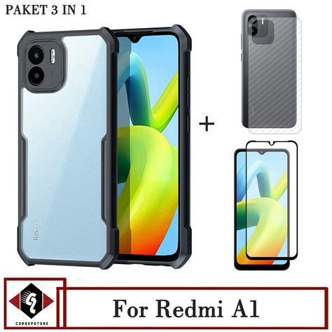 Promo Paket 3in1 Case Redmi A1 2022 Terbaru Softcase Shockproof Free