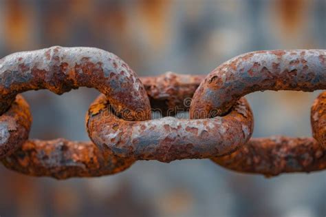 A Photograph Capturing a Rusted Metal Chain Against a Backdrop of ...