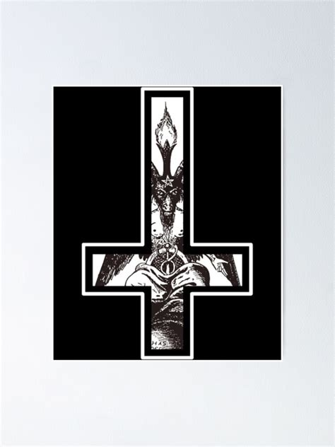 Occult Gothic Satan Witch Baphomet In The Cross Poster For Sale By