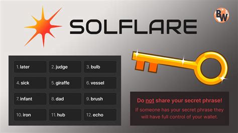 How To Find Private Key In Solflare Wallet Recovery Phrase Seed