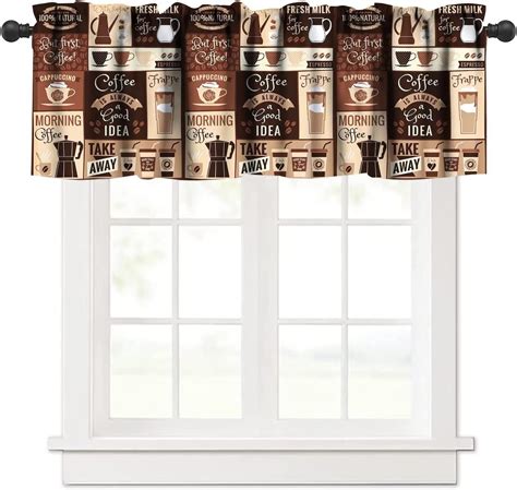 Amazon Godazzling Coffee Valance Curtain For Cafe Kitchen Rod