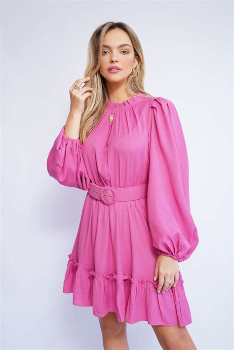 VESTIDO MANGA BUFANTE PINK