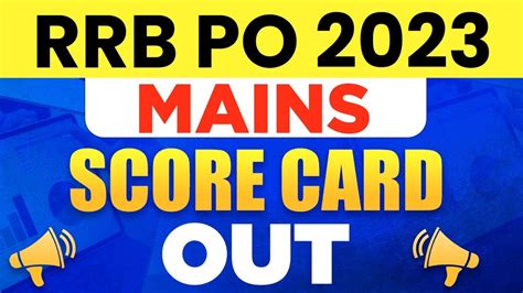 Rrb Po Mains Score Card 2023 Rrb Po Mains Cut Off 2023 Rrb Po Mains