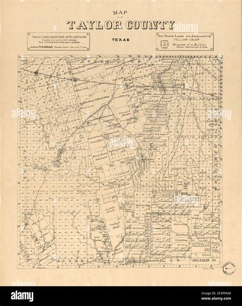 Map of Taylor County, Texas Stock Photo - Alamy