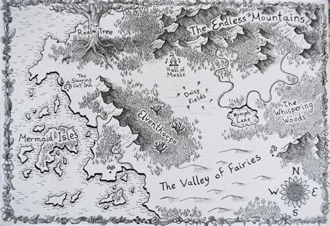 Custom Hand Drawn Fantasy Map A3 A4 A5 For Ts Aspiring Writers D