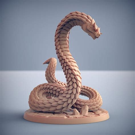 Snake Serpent B Premium Dnd Miniature Mini Giant Snake Sanded Primed