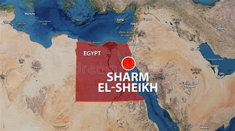 Geolocalización De La Ciudad De Sharm Elsheikh En El Mapa Almacen De