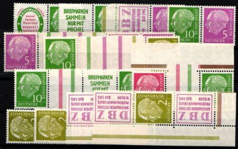 BRD Bund W 4 RI 2 Postfrisch 1955 Heuss Zusammendrucke Komplett