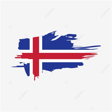 Iceland Flag Brush Stroke Clipart Design Iceland Flag Vector Iceland