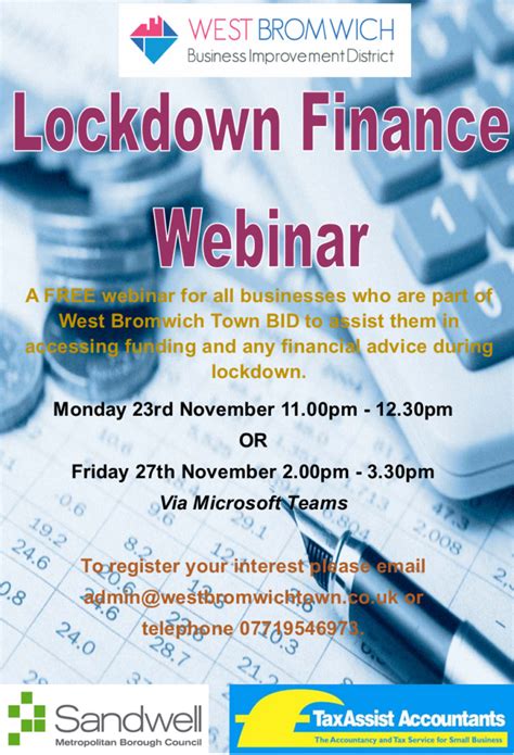 Lockdown Finance Webinar West Bromwich Business Improvement District