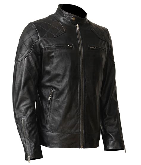 Men Black Motorcycle Leather Jacket Usa Leather Factory