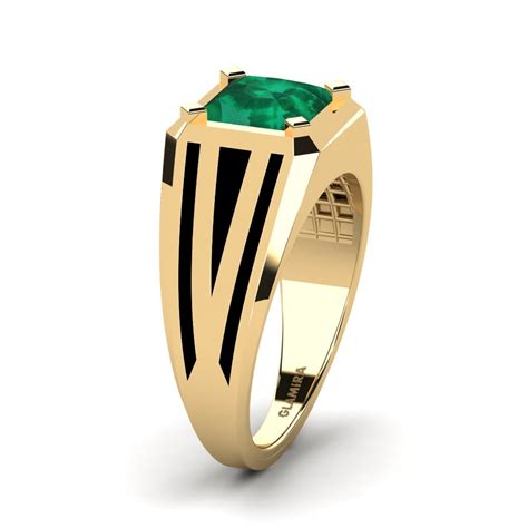 Order Carat Princess Cut Yellow Gold Emerald Glamira Men S Ring