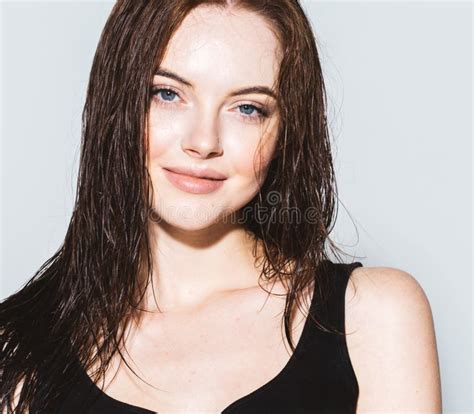 Beautiful Hair Brunette Model Beauty Model With Long Hairstyle Stock Image Image Of Happy
