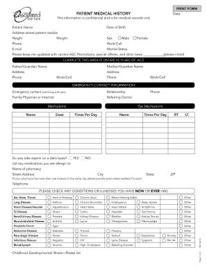 Fillable Online Patient Medical History Date Associated Eye Care Fax