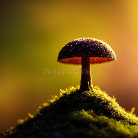 Fantasy Enchanted Fairy Tale Forest With Magical Mushrooms Beautiful