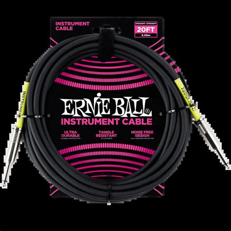 ERNIE BALL 6046 Black Instrumentalni Kabel 6m Music Wheel Music Shop