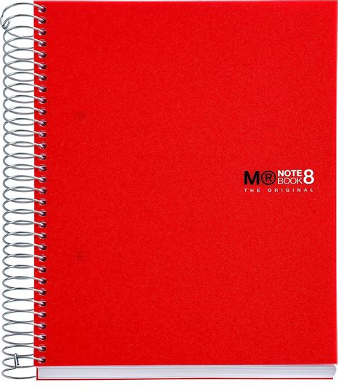 Amazon Miquelrius Subject Spiral Notebook College Ruled Red