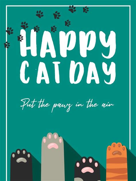 Cat Paws National Cat Day Cards Birthday Greeting Cards By Davia