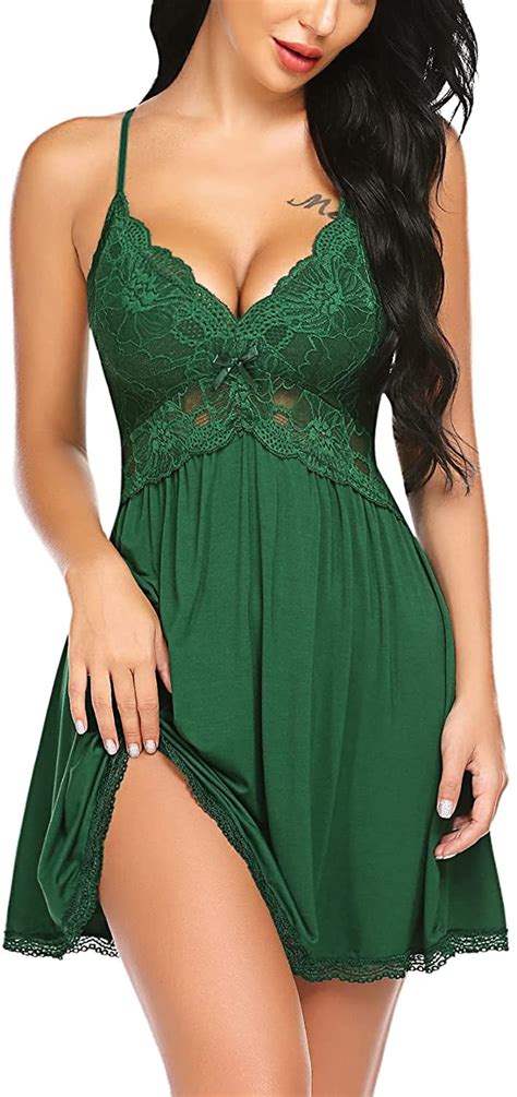 Avidlove Women Lace Lingerie Sleepwear Chemises V Neck Full Slip