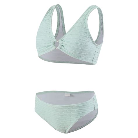 WOYY Big Girl S Textured Bikini Swimsuit Solid Bathing Suit With UPF Swimwear Walmart