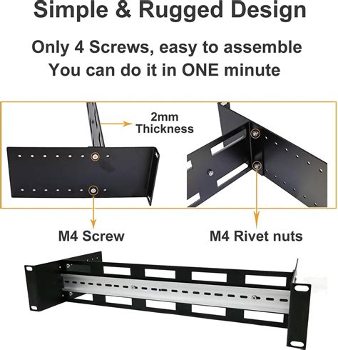 Inch Rack Mount Din Rail Kit Depth Adjustable Rackmount Din Rail