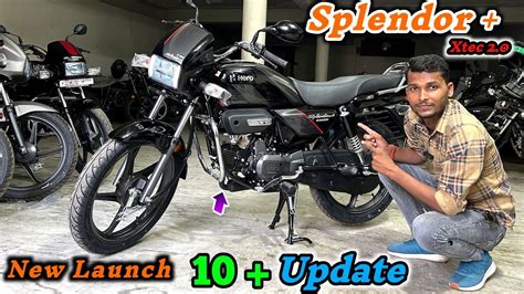 New Model Hero Splendor Plus Xtec 2 0 Black Colour Details Walkaround