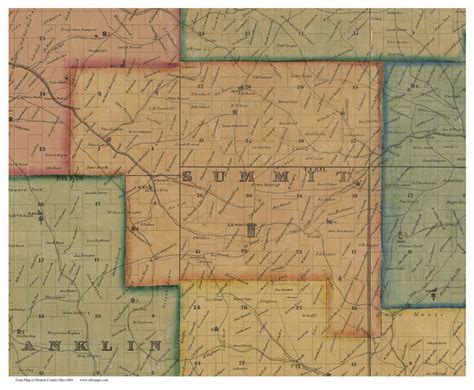 Summit Ohio Old Town Map Custom Print Monroe Co Old Maps