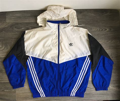 ADIDAS WINDBREAKER Jacket 90 S Vintage Hooded Trefoil Etsy